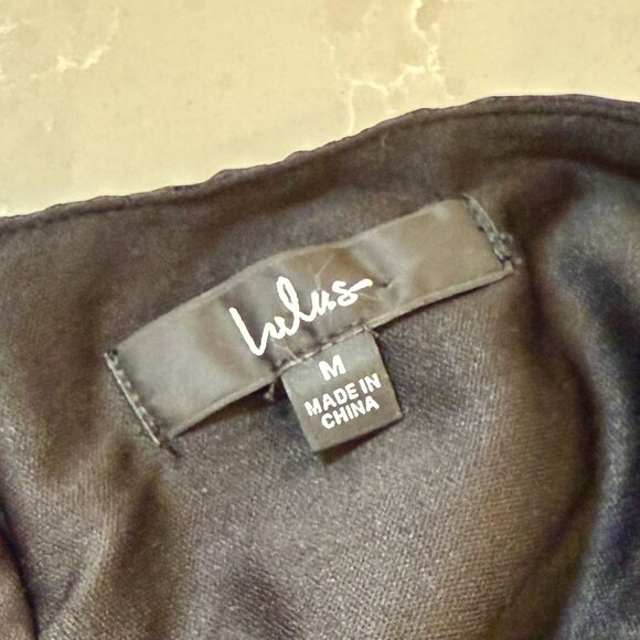 NWT Lulus Open back Black 3D Floral Appliqué Midi Dress - Picture 9 of 11